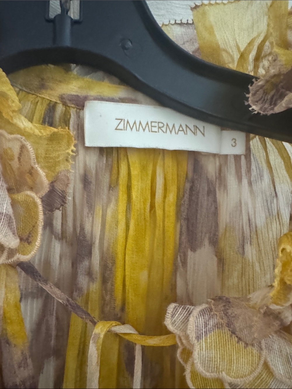 Zimmermann Yellow Floral Ruffle Maxi Dress - Picture 7 of 8